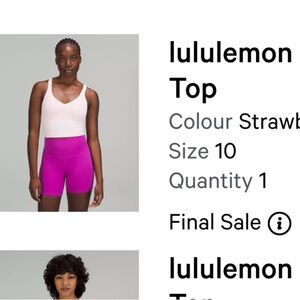 Lululemon Align Tank Strawberry Milkshake